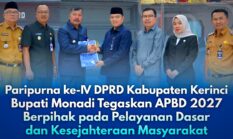 Bupati Monadi Tegaskan Prioritas APBD Kerinci 2027, Infrastruktur hingga Pelayanan Publik Jadi Fokus Utama