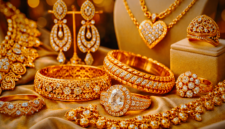 Gambar Ilustrasi berbagai macam perhiasan Emas (AI)