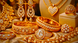 Gambar Ilustrasi berbagai macam perhiasan Emas (AI)