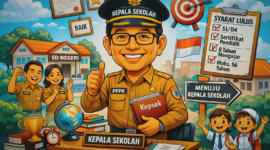 Gambar ilustrasi PPPK jadi kepala sekolah. (AI)