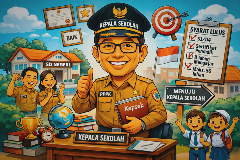 Gambar ilustrasi PPPK jadi kepala sekolah. (AI)