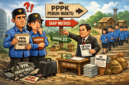 Gambar karikatur PPPK Paruh Waktu (sumber : AI)