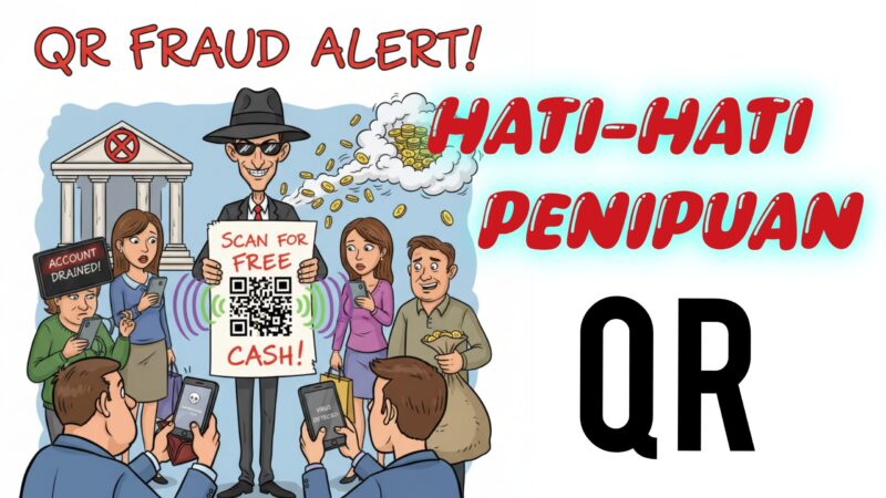 Poto : Ilustrasi penipuan code QR (sumber : AI)