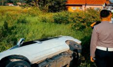 Kecelakaan Beruntun di Sungai Penuh, Dua Mobil dan Satu Motor Masuk Sawah