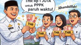 Gambar karikatur pppk paruh waktu terima THR 2026