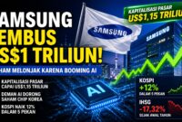 Gambar ilustrasi saham samsung (AI)