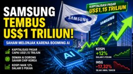 Gambar ilustrasi saham samsung (AI)