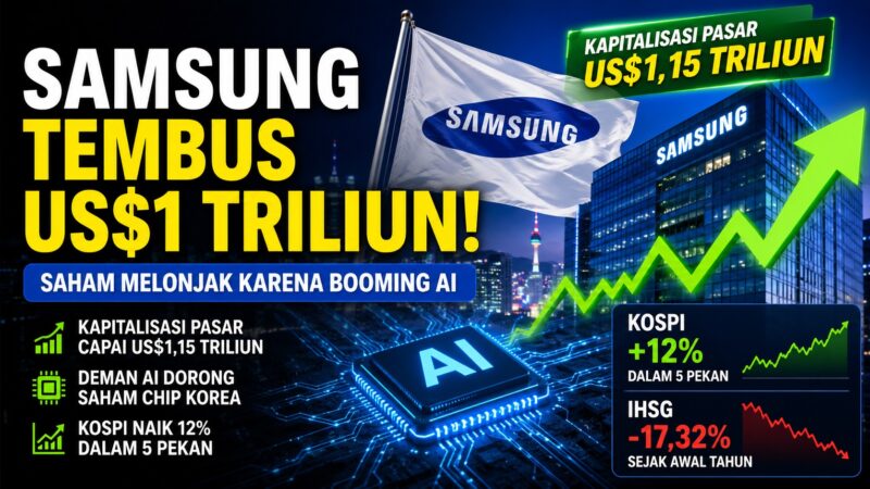 Gambar ilustrasi saham samsung (AI)
