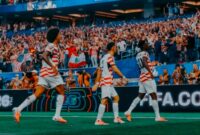 Selebrasi pemain Amerika Serikat ketika Balogun menciptakan gol ketiga di laga pembuka grup D Piala Dunia menghadapi Paraguay. (Foto: Instagram @usmnt)
