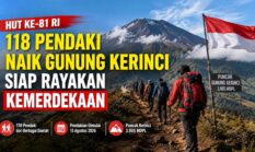 118 Pendaki Mulai Naik Gunung Kerinci, Siap Rayakan HUT ke-81 RI