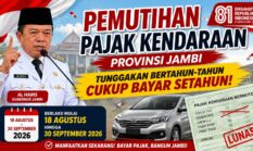 Pemutihan Pajak Kendaraan Jambi Dimulai, Tunggakan Bertahun-tahun Cukup Bayar Setahun