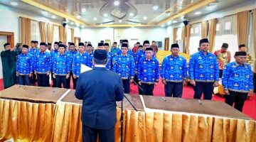 Foto prosesi pengambilan sumpah jabatan pejabat Kemenag Jambi