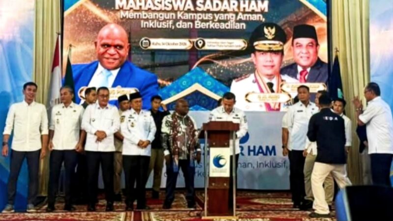 Wako Alfin Teken MoU Program HAM Bersama Menteri HAM RI di Jambi